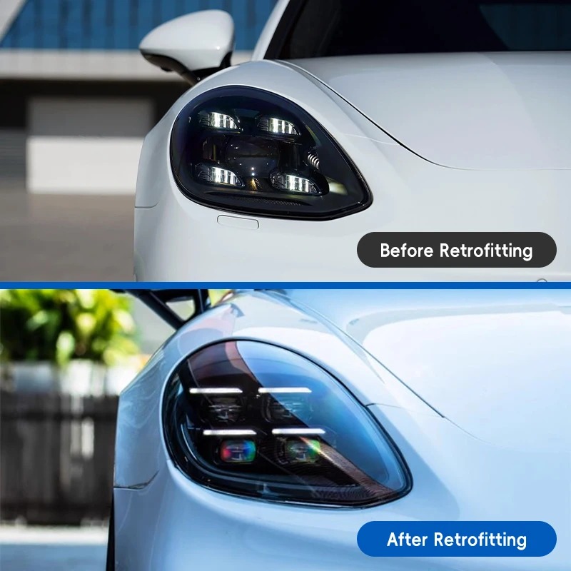 OUER Car Modification Upgrade Front Bumper Headlights 5500K 70W 12000LM for 2014-2016 Panamera 971